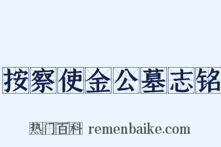 按察使金公墓志铭是什么意思的图片